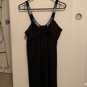 Little Black Flowy Dress with Beaded Detail